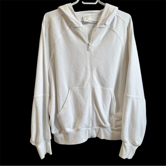 aerie Tops - Aerie Offline Soft Terry Towel White Zip-Up Oversized Hoodie size S